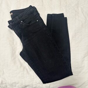 Vince Skinny Jeans Womens 27 Mid Rise Crop Black‎ Dark Wash Stretchy